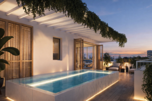 בקרבת הים פנטהאוז יוקרתי עם בריכה